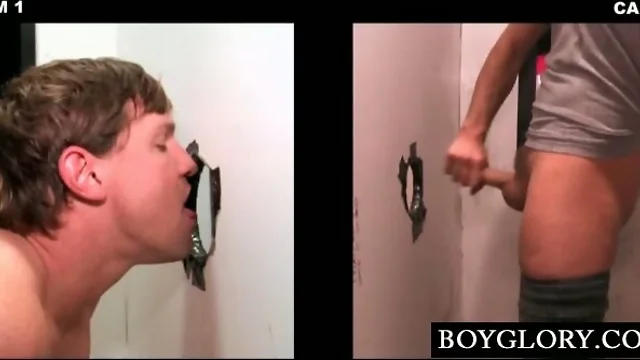 Straight hard cock fucking gay mouth on gloryhole