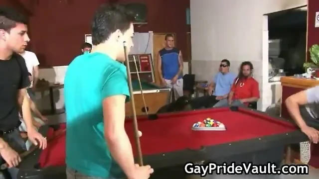 Pool game becomes gay orgy