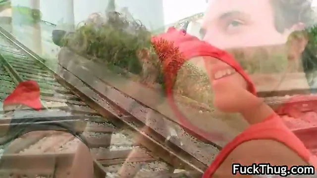 Black guy nailed outdoors