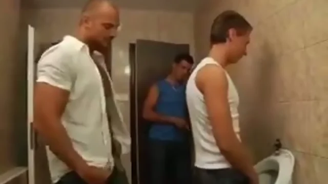 Two Guys Fuck Twink in a Toilet