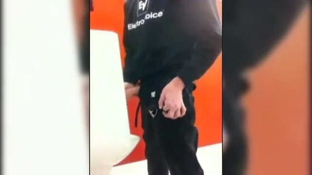 Men`s washroom jackoff caught