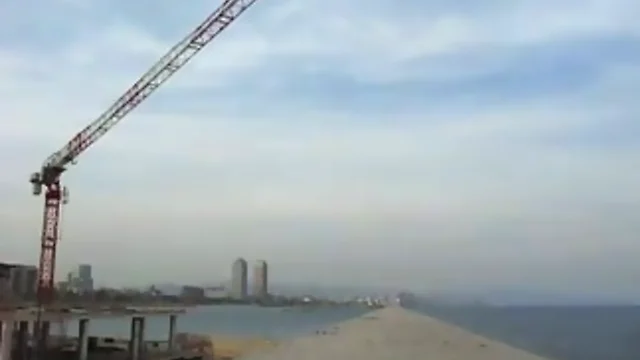 Buff gay bare and imploding outside construction site