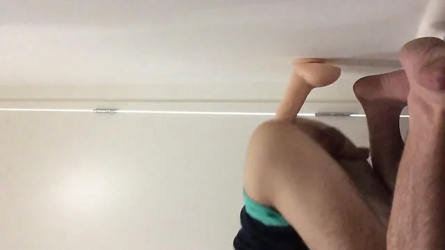 Twink fucks his own cute ass on massive dildo