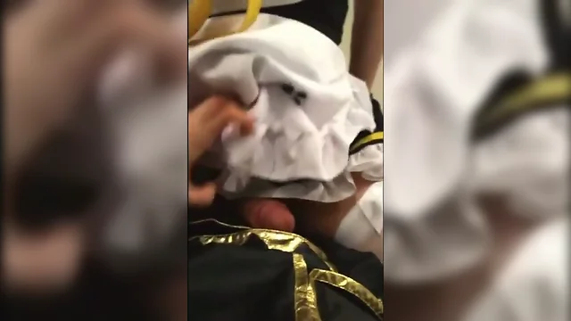 Japanese CD cums while riding cock