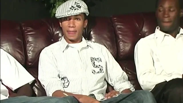 Twink latino guy gets gangbanged by hung black men