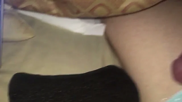 Wank in panties and cum in moms fanny pad