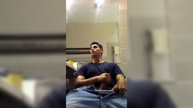 Rick`s After-School Bathroom Whack Off: Sister`s Close Call