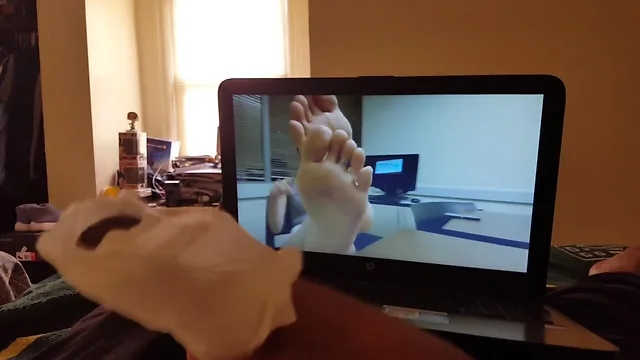 Beautiful Asian girl sexy feet while me bustin my nut