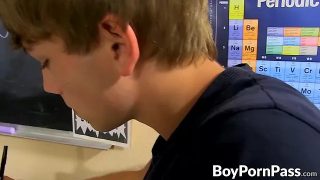 Teacher railing twink students asshole