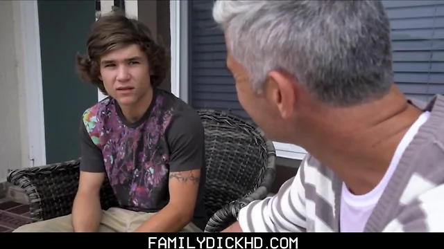Hot stepdad threesome with stepson and his boy best friend