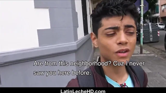 Young amateur latino teenager boy fuck stranger for phone money