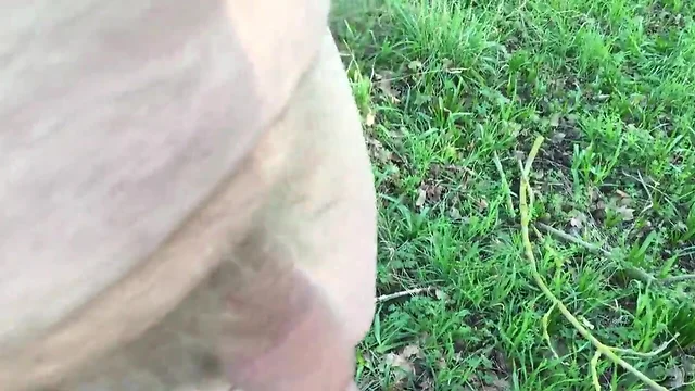 Outdoors foreskin - with jacking off