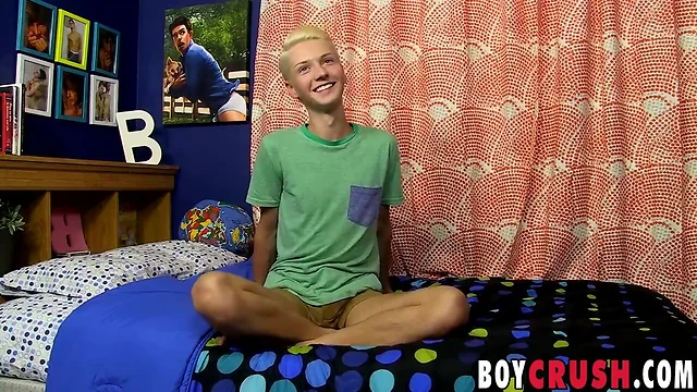 Thin teenager benjamin riley makes his muscled penis spray semen