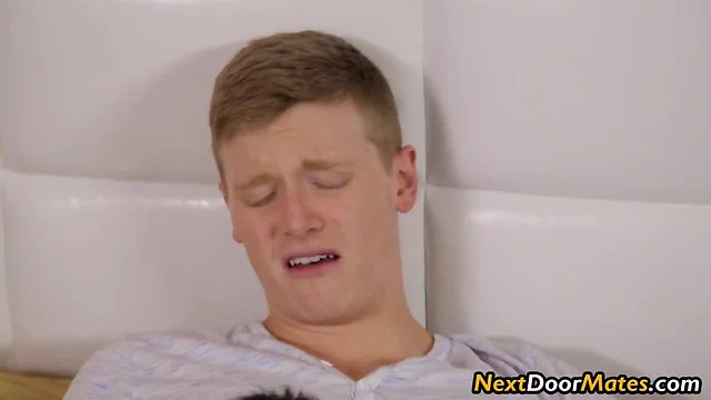 Gay brothers comparing cock sizes