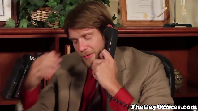 Gay officesex lad anal fucked by his boss