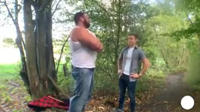 Bear gay fucks sexy teenager
