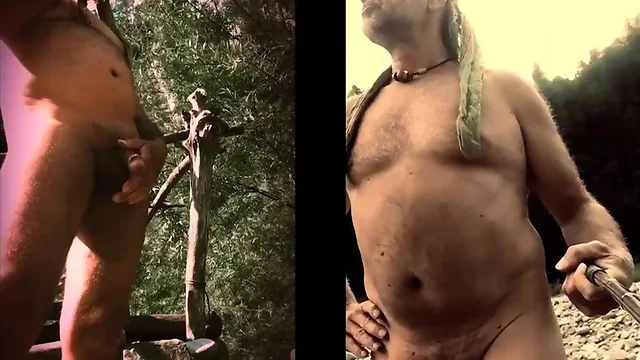 Wild Bear Dad`s Extreme Outdoor Orgasm: A Cumshot & Cum Eating Finale!