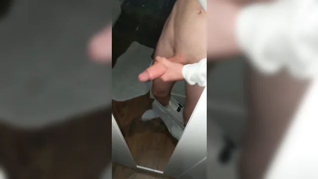 Stroking my enormous penis until i ejaculate on the mirror