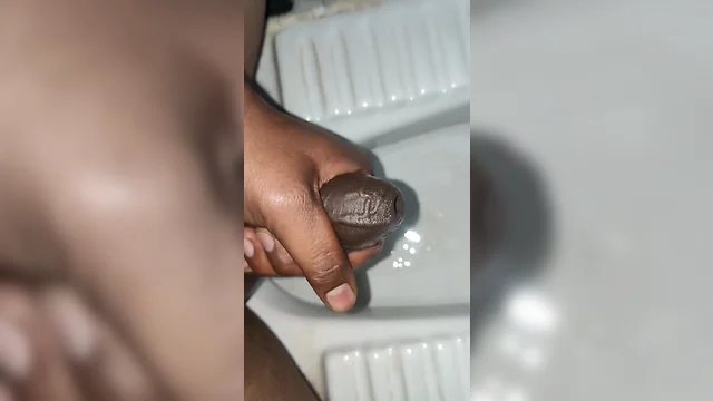 Exploring interaction with indian black cock and toilet play with cum and cumshot