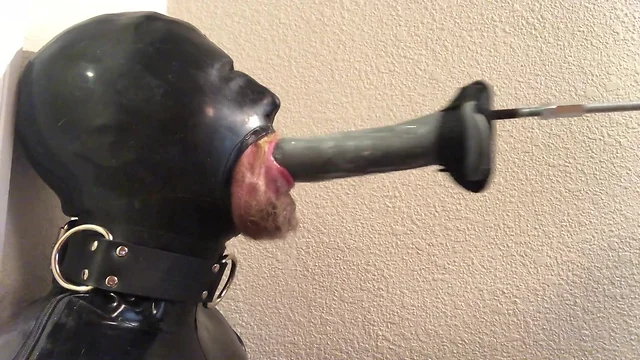 Mechanical penetration of a rubber pig throat