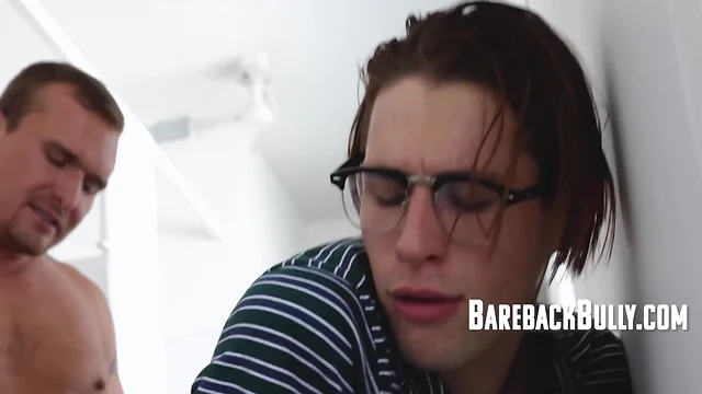 College janitor forces twink student to swallow his dick: extreme bullying and spanking!