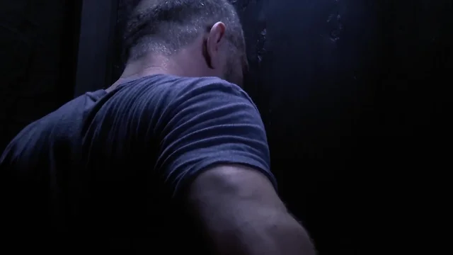 Muscular daddy gets sucked by stepson at gloryhole - hot gay action with big cock and hardcore studs!