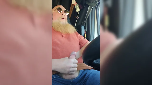 Cum while driving: a little at first, then a lot