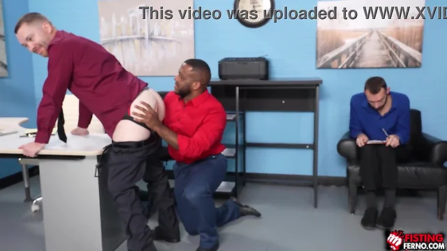 Interracial office fisting: nathan daniels will do anything for a job with micah martinez