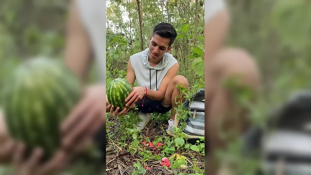 Adonys solo domination: exploring his watermelon fetish masturbation domination fetish latinos bareback watermelon adonystravieso