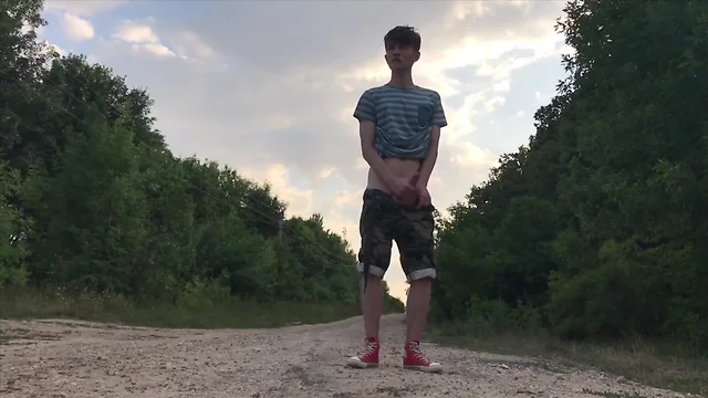 Exploring the outdoors: massive cumshot with a huge uncut cock - tags: solo, masturbation, amateur, big cock, hunks, twinks, studs, uncut dicks, hot boy, moaning