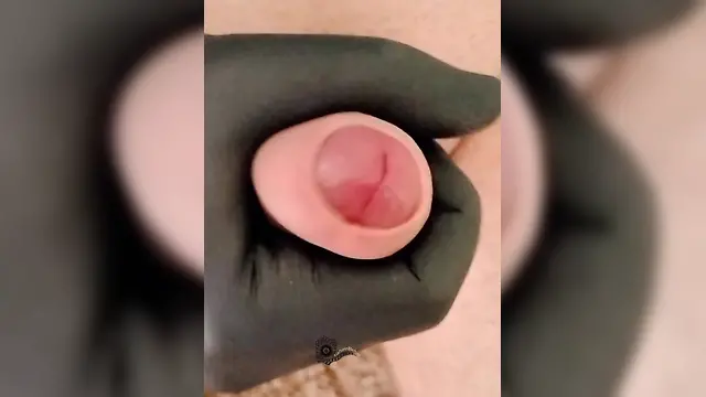 Yahim behar: masturbation with black latex gloves fps bigcock