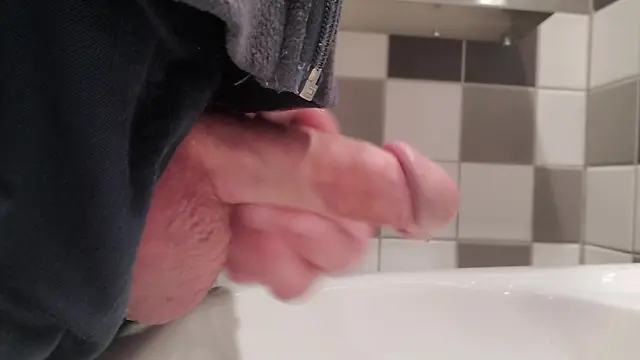 Amateur jerk off big cocks caught masturbating in public washroom