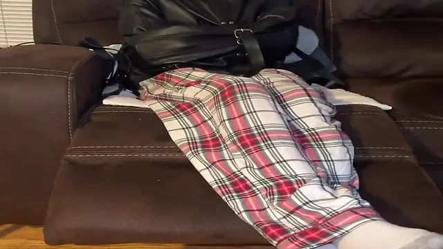 2 hours of breath control bondage in a straitjacket & no air holes hood bdsm latex