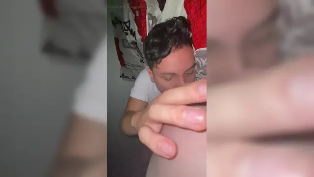 Colombian bear ass rimming: big dick lickers twink boy at family house - be careful!