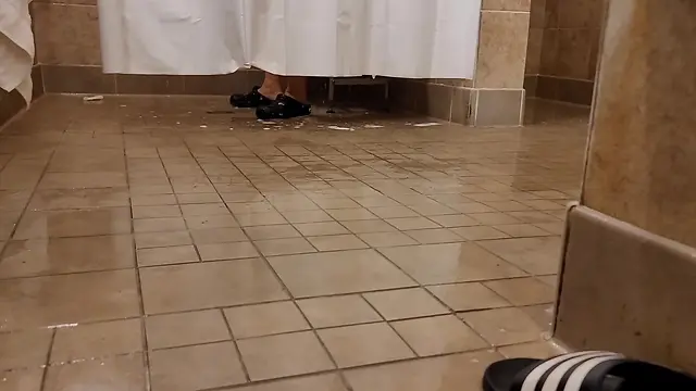 Amateur hunk caught outdoors giving his first big cock blowjob!