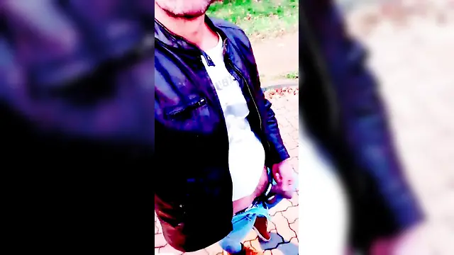 Amateur crossdresser publicly exposed big cock & big dick cums cruising outdoors