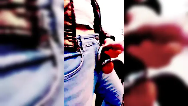 Amateur crossdresser publicly exposed big cock & big dick cums cruising outdoors