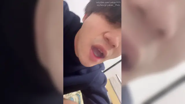 Straight handjob with cum swallowing