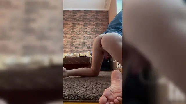 Young man flaunts his rear end