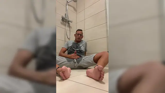 German twink peeing and jerking off