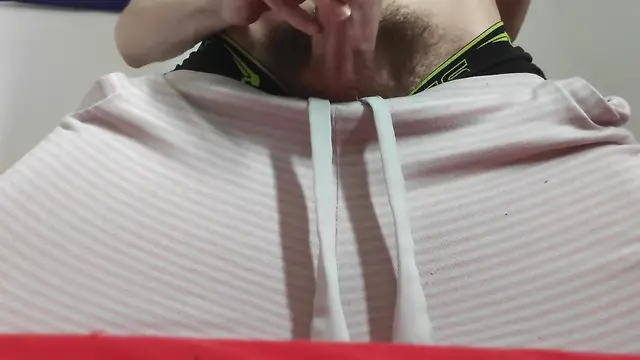 Masturbating in bed and ejaculating