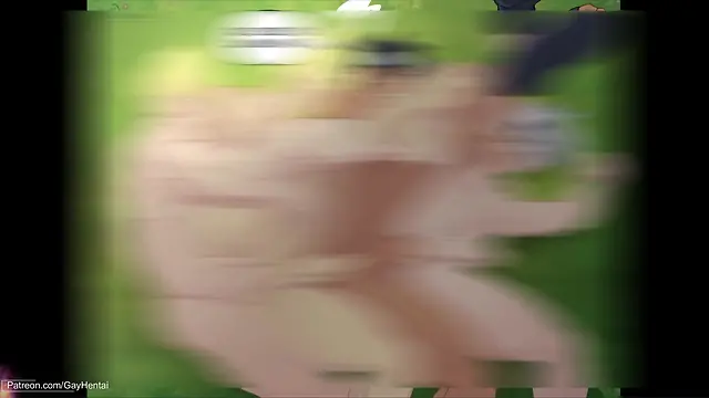 Animated twink gangbang: kakashi, naruto, muscular, skinny, and young boy.