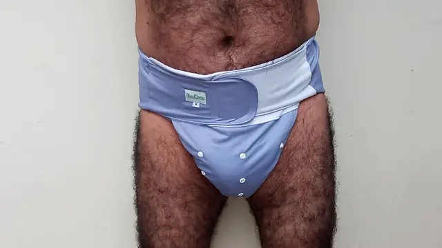 Searching for a mother with milk while wearing a blue diaper