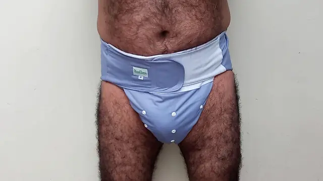 Searching for a mother with milk while wearing a blue diaper