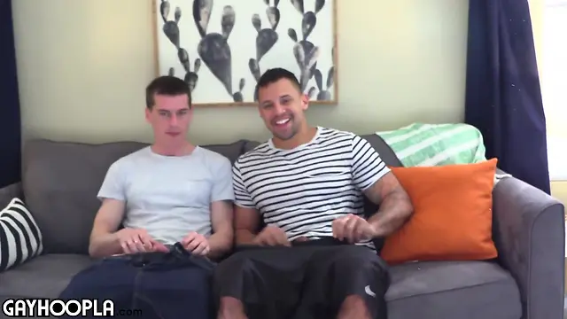 Interracial anal action: college jock rams big cock into latino hunks tight ass for explosive cumshot