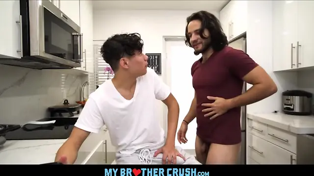 Stepbrotherly love: latino twinks get down and dirty in the kitchen