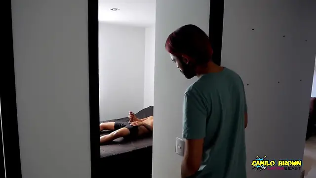 Caught my hetero roommate cumming: a latin tattooed surprise