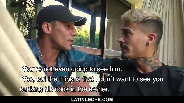 Raw latino anal: my inked boyfriend gets drilled and covered in cum by another man