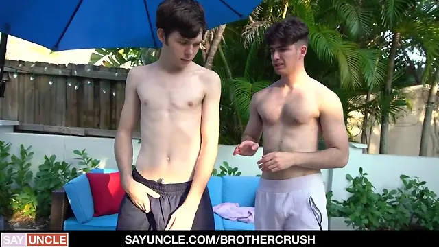 Stepbro helps innocent dakota lovell with workout: anal pounding and cum on ass