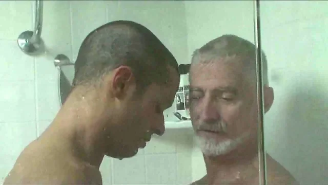 Daddy showers with his boy